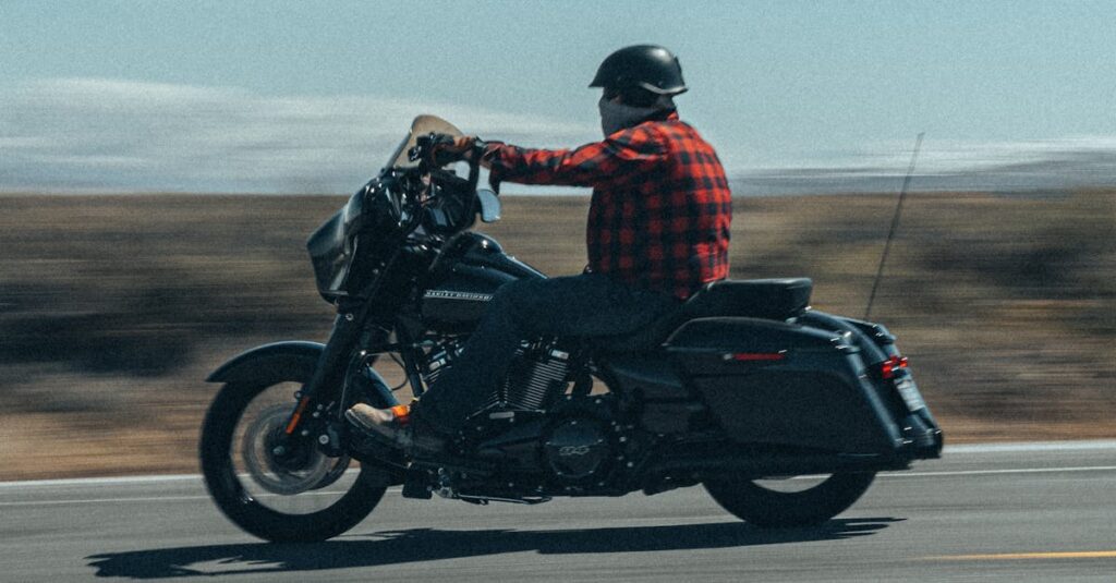 Motorcycle rider on highway for FR44 insurance guide
